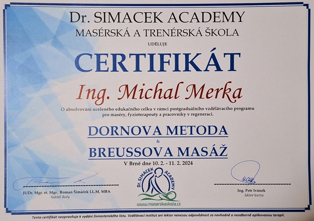 Certifikát DM